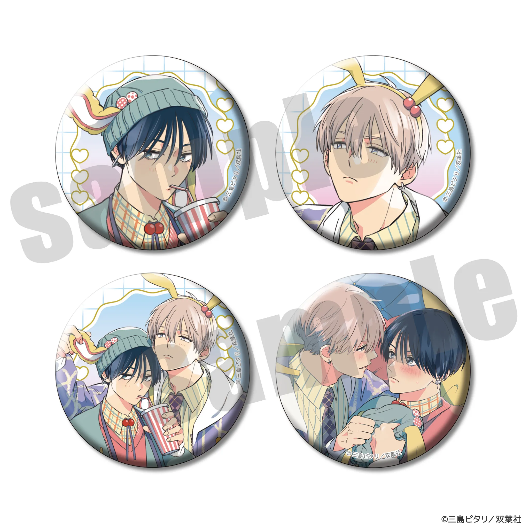 チルシェ3周年フェア ラブアタックセフレバトル 缶バッジ4種セット デート＆デザートver.