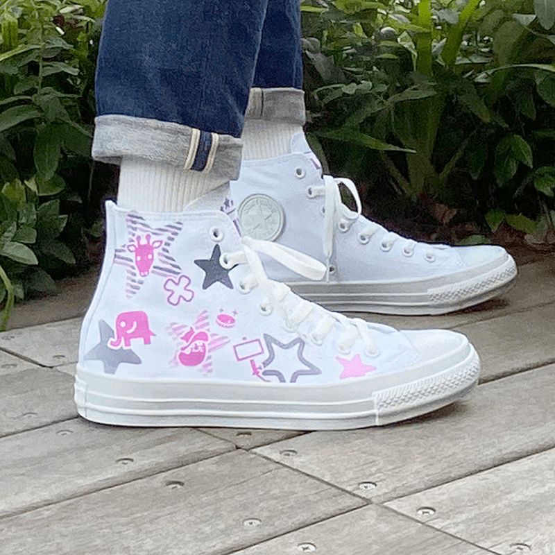 White atelier BY CONVERSE × ラブライブ!スーパースター!! ALL STAR COLORS R HI 鬼塚夏美