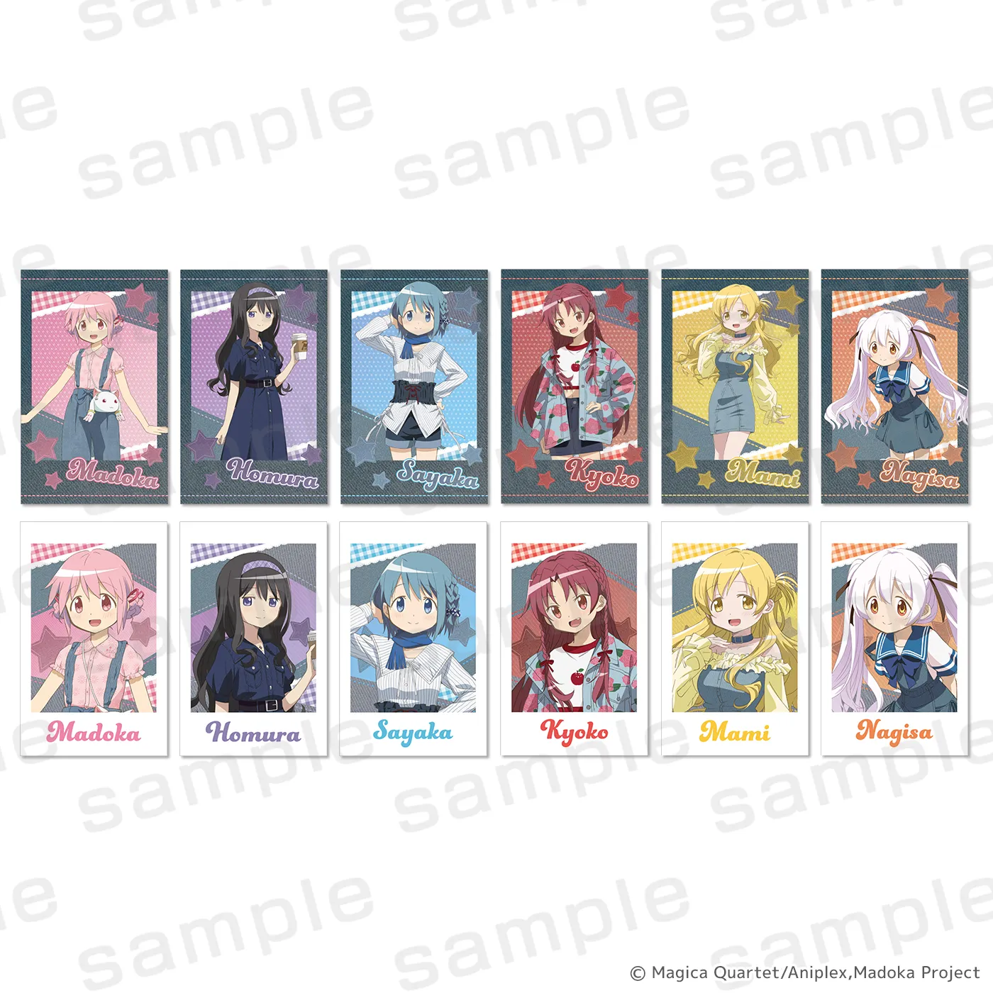 魔法少女まどか☆マギカ チェキ風カード2種1セット デニムコーデver.(全12種)