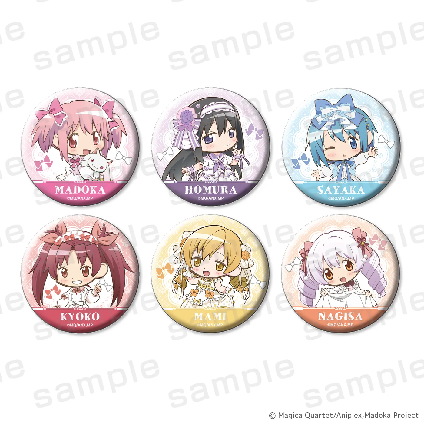 魔法少女まどか☆マギカ グリッター缶バッジ WHITE(全6種)