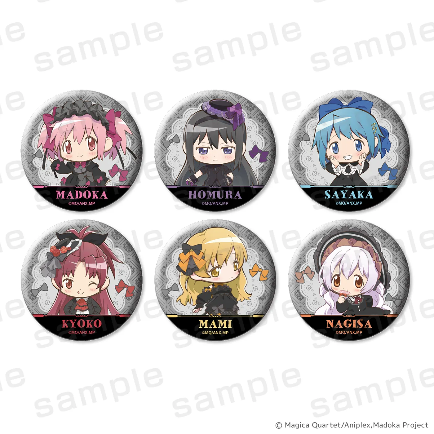 魔法少女まどか☆マギカ グリッター缶バッジ BLACK(全6種)