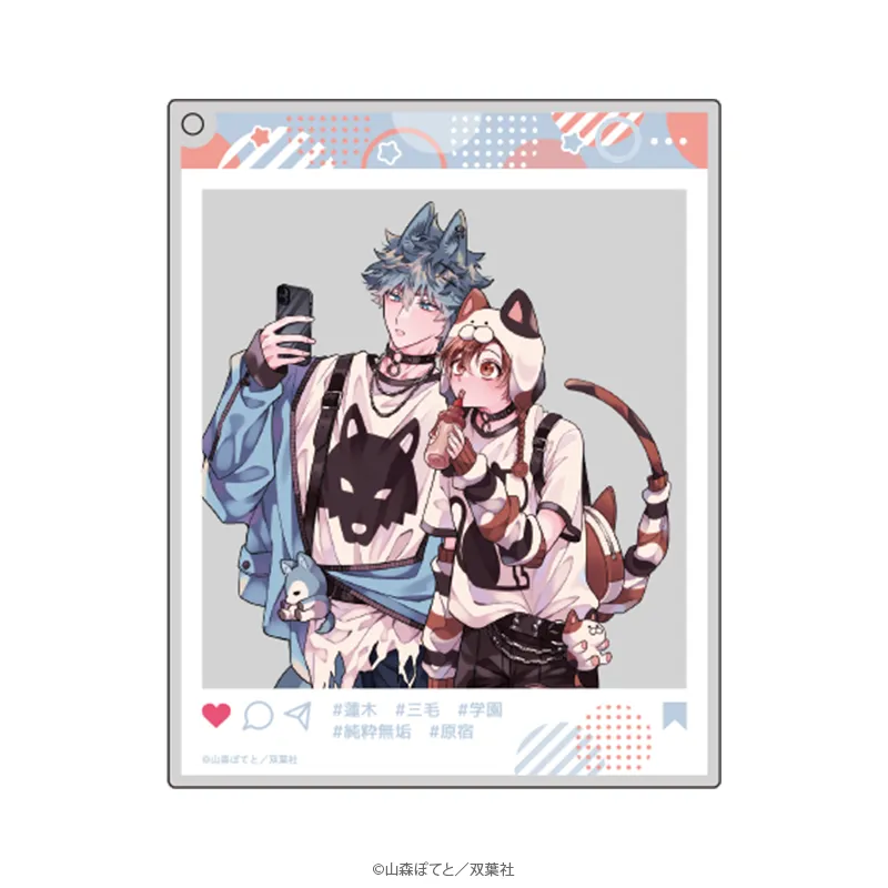 マージナル8周年フェア 蓮木くんと三毛くん おでかけアクリルキーホルダー デートver.