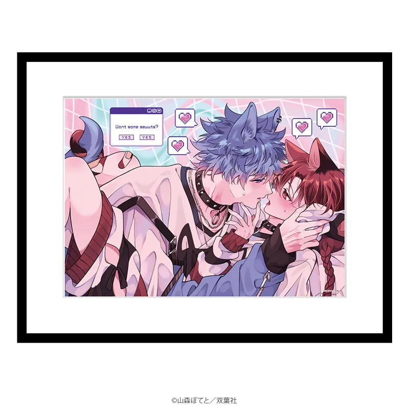 マージナル8周年フェア 蓮木くんと三毛くん 直筆サイン入り複製原画 デザートver.